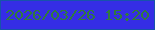 文字の大きさ：3、枠の色：1753ab、背景の色：352de5、文字の色：317a3d 無料ブログパーツのブログ時計