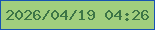 文字の大きさ：3、枠の色：1753b3、背景の色：a1ce7e、文字の色：3d7546 無料ブログパーツのブログ時計