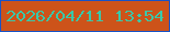 文字の大きさ：1、枠の色：1753c7、背景の色：cd531a、文字の色：3ac8a9 無料ブログパーツのブログ時計