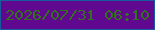 文字の大きさ：3、枠の色：175a9e、背景の色：60088f、文字の色：32701b 無料ブログパーツのブログ時計