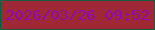 文字の大きさ：5、枠の色：175b3f、背景の色：a02836、文字の色：8d0aaf 無料ブログパーツのブログ時計