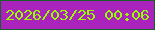 文字の大きさ：4、枠の色：176027、背景の色：a923bc、文字の色：97fd01 無料ブログパーツのブログ時計