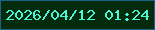 文字の大きさ：4、枠の色：176285、背景の色：042b0d、文字の色：46f8d3 無料ブログパーツのブログ時計