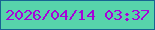 文字の大きさ：4、枠の色：176492、背景の色：57d3ab、文字の色：a701d9 無料ブログパーツのブログ時計