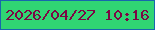 文字の大きさ：5、枠の色：1767ad、背景の色：30d573、文字の色：7c0744 無料ブログパーツのブログ時計