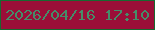 文字の大きさ：5、枠の色：176830、背景の色：9b0e38、文字の色：458d69 無料ブログパーツのブログ時計