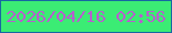 文字の大きさ：3、枠の色：1768a2、背景の色：3bec74、文字の色：b85ece 無料ブログパーツのブログ時計