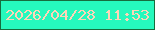 文字の大きさ：1、枠の色：176c3d、背景の色：26f9bd、文字の色：fed5b8 無料ブログパーツのブログ時計