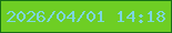 文字の大きさ：2、枠の色：177015、背景の色：6ece24、文字の色：7cd6e1 無料ブログパーツのブログ時計