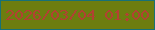 文字の大きさ：4、枠の色：177177、背景の色：6d7d0f、文字の色：b24132 無料ブログパーツのブログ時計