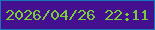 文字の大きさ：4、枠の色：1776ba、背景の色：44108f、文字の色：78cd39 無料ブログパーツのブログ時計