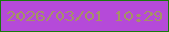 文字の大きさ：5、枠の色：177a0b、背景の色：b54ad9、文字の色：a59266 無料ブログパーツのブログ時計