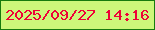 文字の大きさ：4、枠の色：177b0d、背景の色：cdf77a、文字の色：ee0337 無料ブログパーツのブログ時計