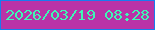 文字の大きさ：1、枠の色：177cef、背景の色：b933a7、文字の色：3ff8b5 無料ブログパーツのブログ時計