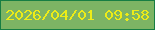 文字の大きさ：4、枠の色：177e43、背景の色：7db464、文字の色：edec18 無料ブログパーツのブログ時計