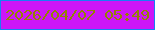 文字の大きさ：4、枠の色：177ef5、背景の色：cc16f7、文字の色：948202 無料ブログパーツのブログ時計