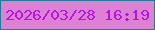 文字の大きさ：5、枠の色：177f9b、背景の色：dd82d3、文字の色：b713e7 無料ブログパーツのブログ時計