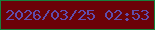文字の大きさ：3、枠の色：17813c、背景の色：6b0208、文字の色：5f4dad 無料ブログパーツのブログ時計