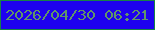 文字の大きさ：1、枠の色：178246、背景の色：1e01ef、文字の色：609568 無料ブログパーツのブログ時計