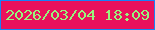 文字の大きさ：4、枠の色：1782f7、背景の色：ea115c、文字の色：97f57d 無料ブログパーツのブログ時計