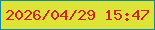 文字の大きさ：1、枠の色：178696、背景の色：dde337、文字の色：d4202f 無料ブログパーツのブログ時計