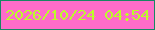 文字の大きさ：4、枠の色：178763、背景の色：fe6cc9、文字の色：bcfc2a 無料ブログパーツのブログ時計