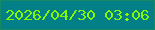 文字の大きさ：2、枠の色：178864、背景の色：038087、文字の色：84f704 無料ブログパーツのブログ時計