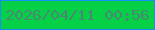 文字の大きさ：5、枠の色：178ff8、背景の色：04d145、文字の色：4a8875 無料ブログパーツのブログ時計