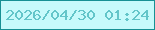 文字の大きさ：2、枠の色：179094、背景の色：c7fafb、文字の色：63c5c9 無料ブログパーツのブログ時計