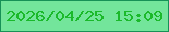 文字の大きさ：1、枠の色：179157、背景の色：73e59b、文字の色：1bb92b 無料ブログパーツのブログ時計