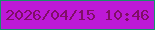 文字の大きさ：3、枠の色：17916a、背景の色：bd19d7、文字の色：800e66 無料ブログパーツのブログ時計