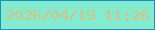 文字の大きさ：4、枠の色：1792bc、背景の色：85ebd0、文字の色：d5c282 無料ブログパーツのブログ時計