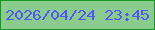 文字の大きさ：3、枠の色：179821、背景の色：8acc8d、文字の色：5158f8 無料ブログパーツのブログ時計