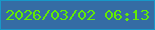 文字の大きさ：1、枠の色：1798c8、背景の色：356ca4、文字の色：62eb03 無料ブログパーツのブログ時計