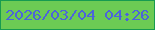 文字の大きさ：3、枠の色：179b50、背景の色：6ccb54、文字の色：4c64da 無料ブログパーツのブログ時計