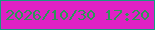 文字の大きさ：5、枠の色：179b7f、背景の色：de21c4、文字の色：2d9657 無料ブログパーツのブログ時計