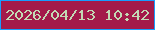 文字の大きさ：5、枠の色：179dfe、背景の色：a31a4a、文字の色：c3d9b5 無料ブログパーツのブログ時計