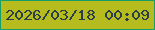 文字の大きさ：5、枠の色：179e68、背景の色：b6bc1d、文字の色：293e45 無料ブログパーツのブログ時計