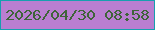 文字の大きさ：5、枠の色：179faf、背景の色：b97ed1、文字の色：3e6439 無料ブログパーツのブログ時計