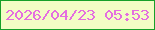 文字の大きさ：2、枠の色：17a029、背景の色：f3fdc5、文字の色：e46ee0 無料ブログパーツのブログ時計