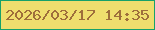文字の大きさ：3、枠の色：17a16a、背景の色：efde6e、文字の色：9e6e3b 無料ブログパーツのブログ時計
