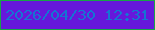 文字の大きさ：5、枠の色：17a548、背景の色：6618db、文字の色：1475d3 無料ブログパーツのブログ時計