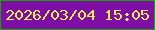 文字の大きさ：3、枠の色：17a701、背景の色：7e0ea5、文字の色：f3ee54 無料ブログパーツのブログ時計