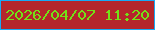 文字の大きさ：5、枠の色：17aaf5、背景の色：b4262c、文字の色：72e217 無料ブログパーツのブログ時計