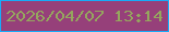 文字の大きさ：2、枠の色：17abf8、背景の色：96407a、文字の色：95a65e 無料ブログパーツのブログ時計