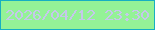 文字の大きさ：5、枠の色：17afc2、背景の色：94f297、文字の色：c5c8eb 無料ブログパーツのブログ時計