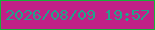 文字の大きさ：3、枠の色：17b139、背景の色：c02187、文字の色：22a38b 無料ブログパーツのブログ時計
