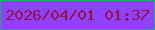 文字の大きさ：5、枠の色：17b165、背景の色：8d42fd、文字の色：97113f 無料ブログパーツのブログ時計