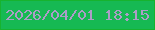 文字の大きさ：4、枠の色：17b32f、背景の色：16b953、文字の色：ac9dc7 無料ブログパーツのブログ時計