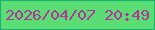 文字の大きさ：2、枠の色：17b375、背景の色：5ade74、文字の色：b3329b 無料ブログパーツのブログ時計
